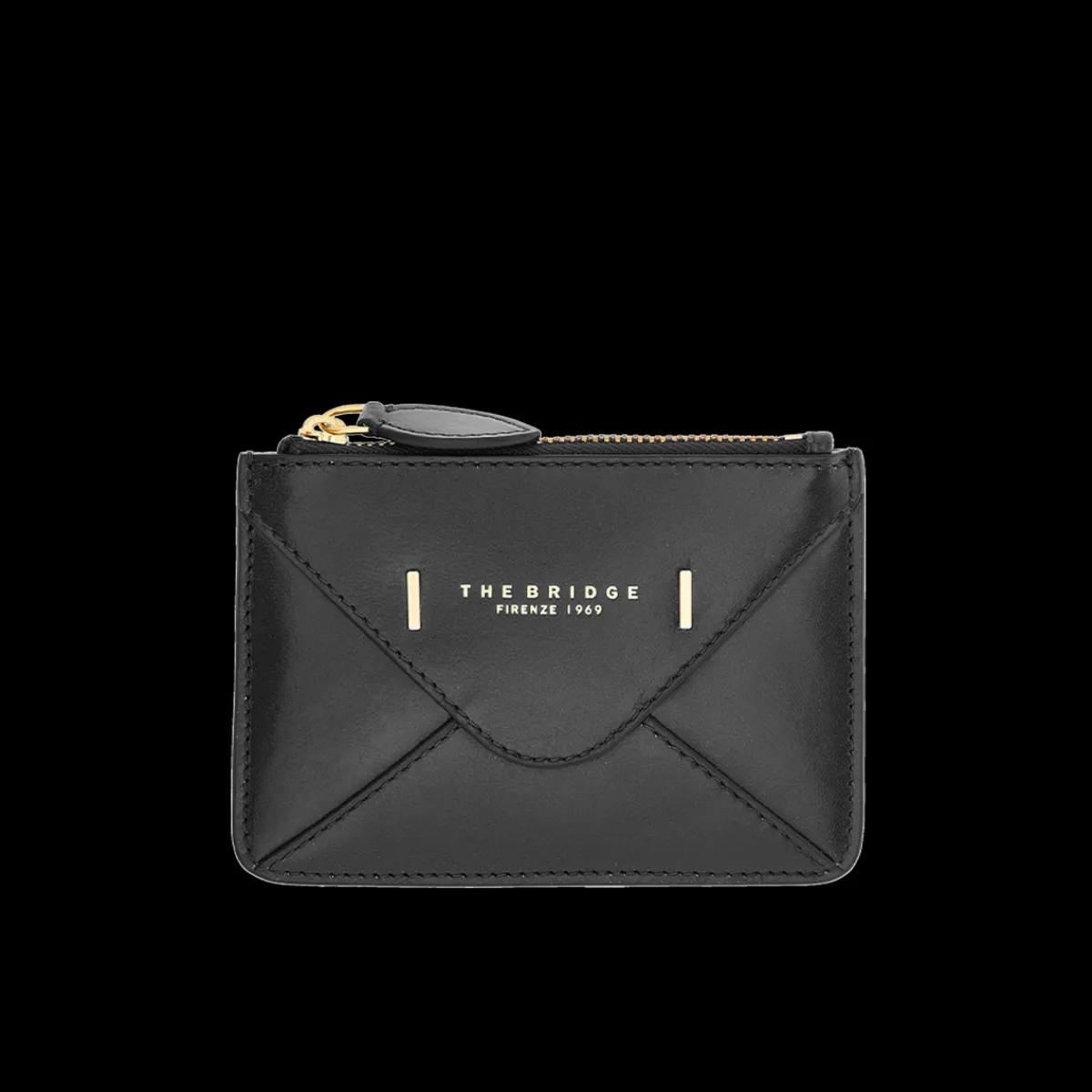 Portacarte in pelle compatto con zip-The Bridge Discount