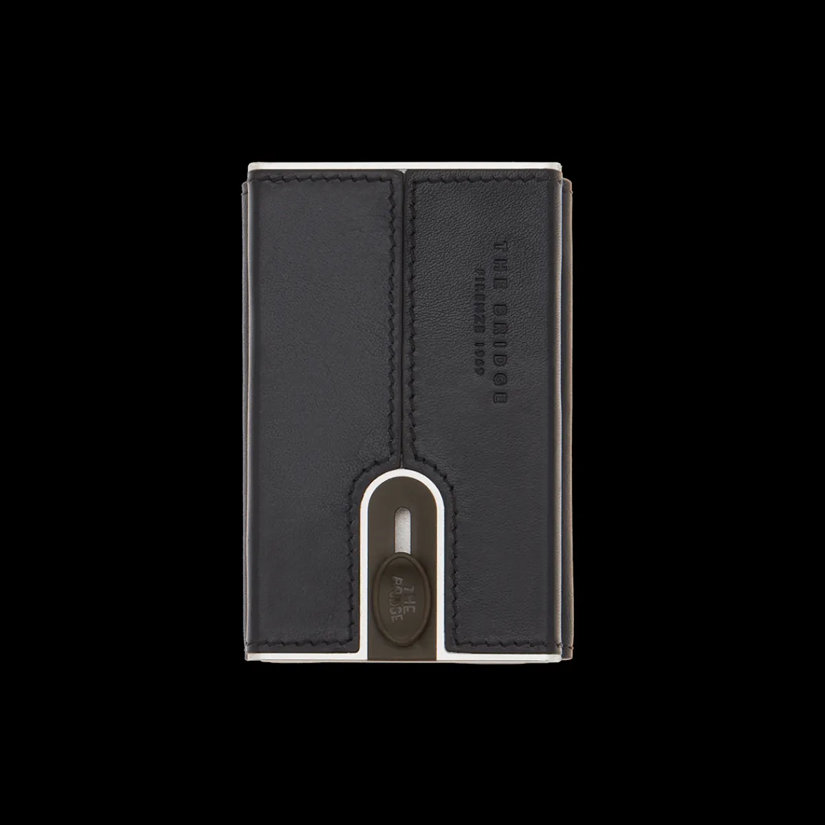 Portcarte in pelle a scatto con protezione rfid-The Bridge Outlet
