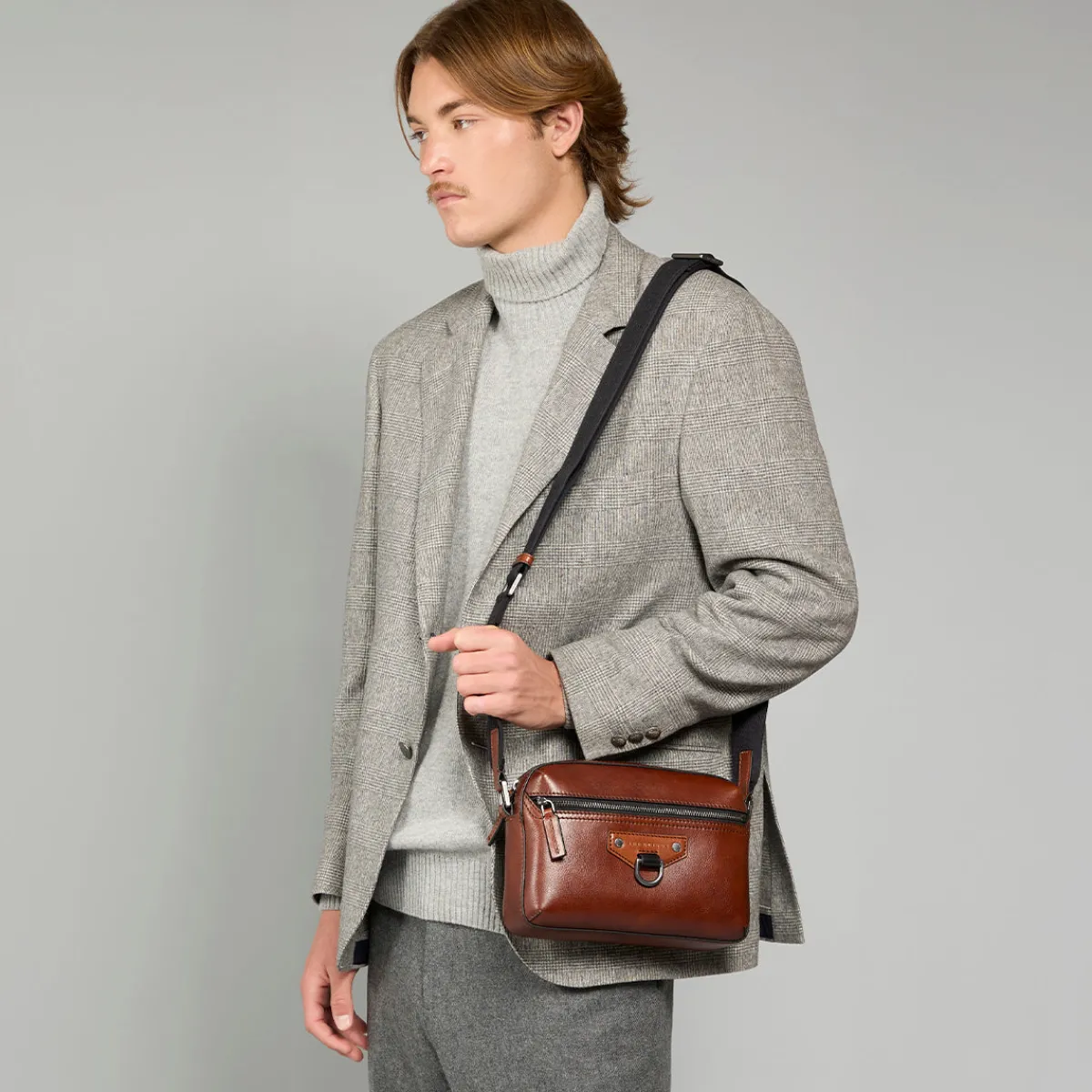Tracolla in pelle uomo-The Bridge New