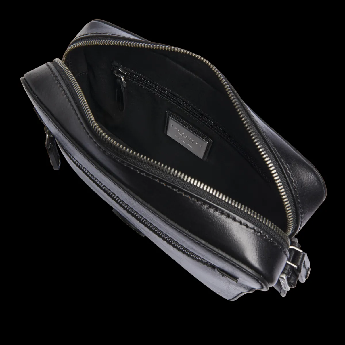 Tracolla in pelle uomo con zip frontale-The Bridge New
