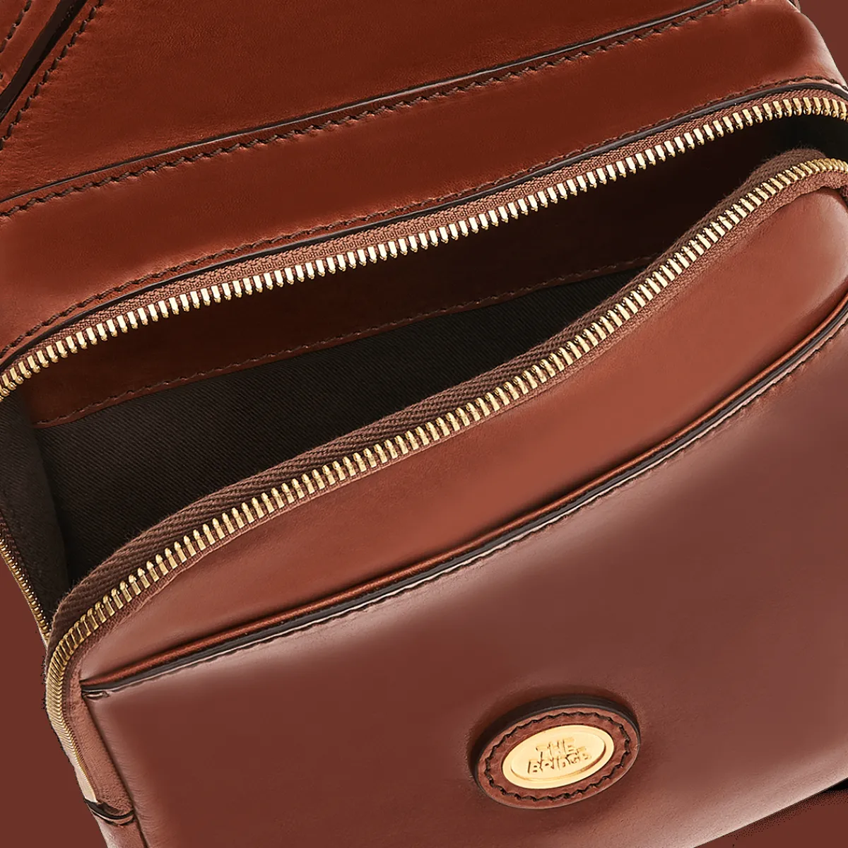 Tracolla in pelle uomo due scomparti-The Bridge Discount