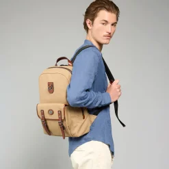 Zaino di pelle e tessuto uomo-The Bridge Sale