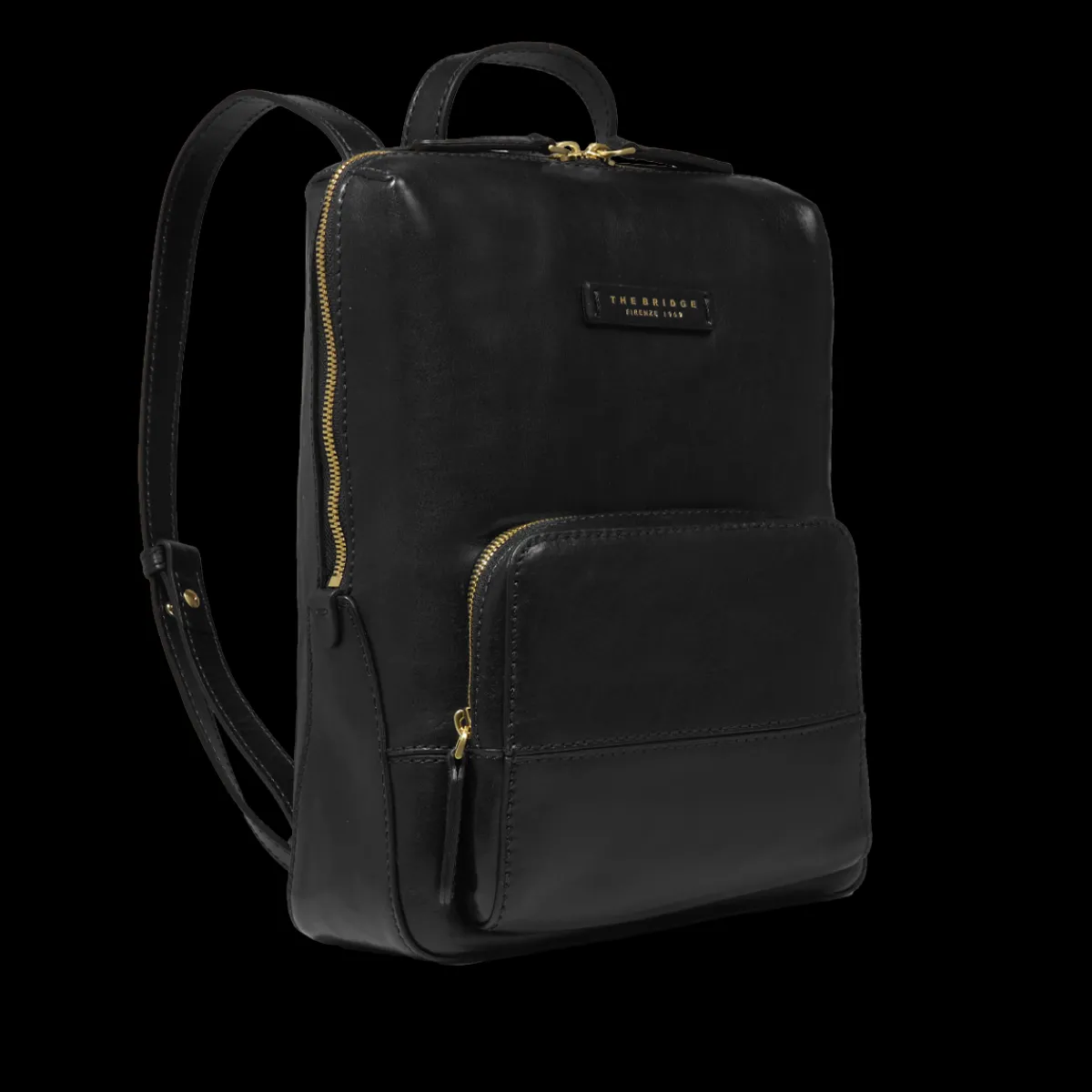 Zaino donna in pelle piccolo con tasca frontale-The Bridge New