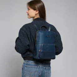 Zaino donna in pelle piccolo con tasca frontale-The Bridge Clearance