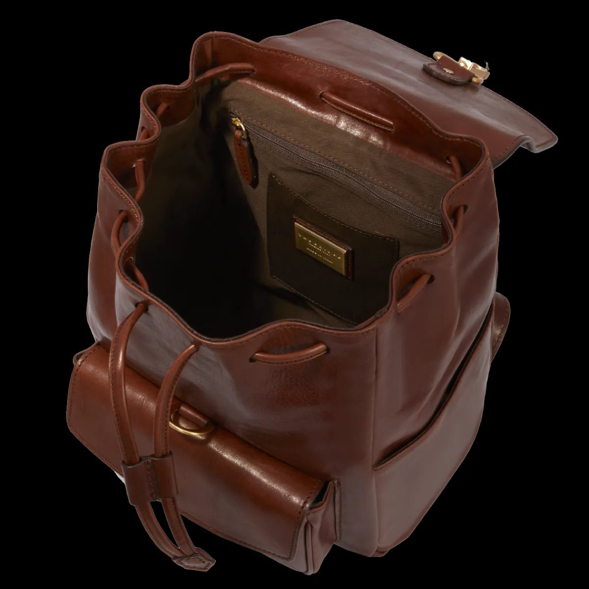 Zaino donna pelle con tasca frontale-The Bridge Best