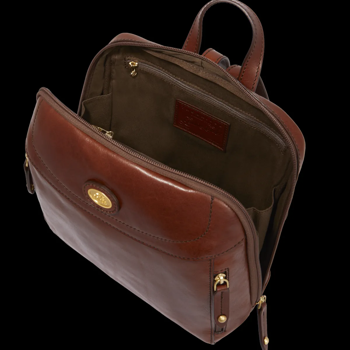 Zaino donna pelle piccolo con tasca frontale-The Bridge New