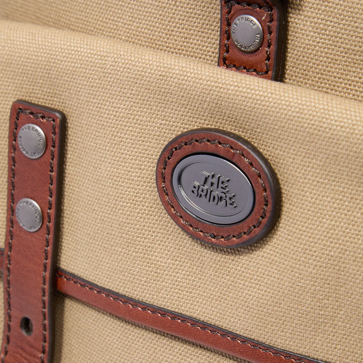 Zaino in pelle e tessuto uomo-The Bridge Sale