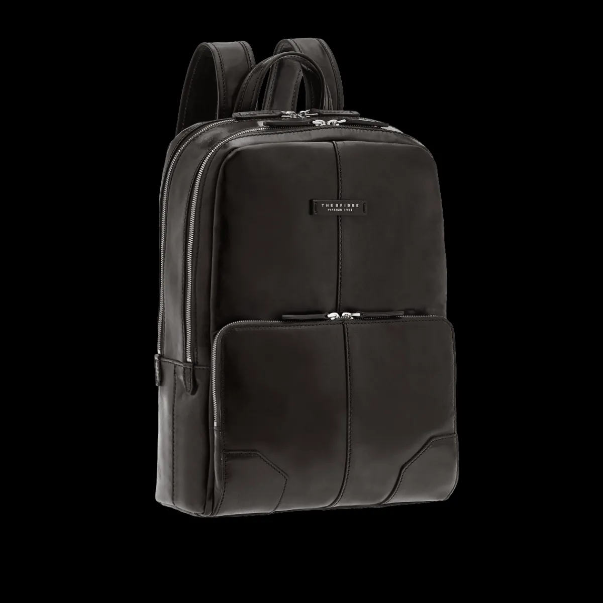 Zaino in pelle porta pc uomo due zip-The Bridge Best