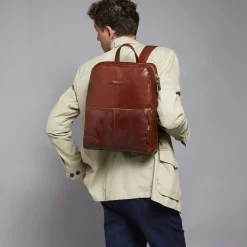 Zaino in pelle porta pc uomo una zip-The Bridge