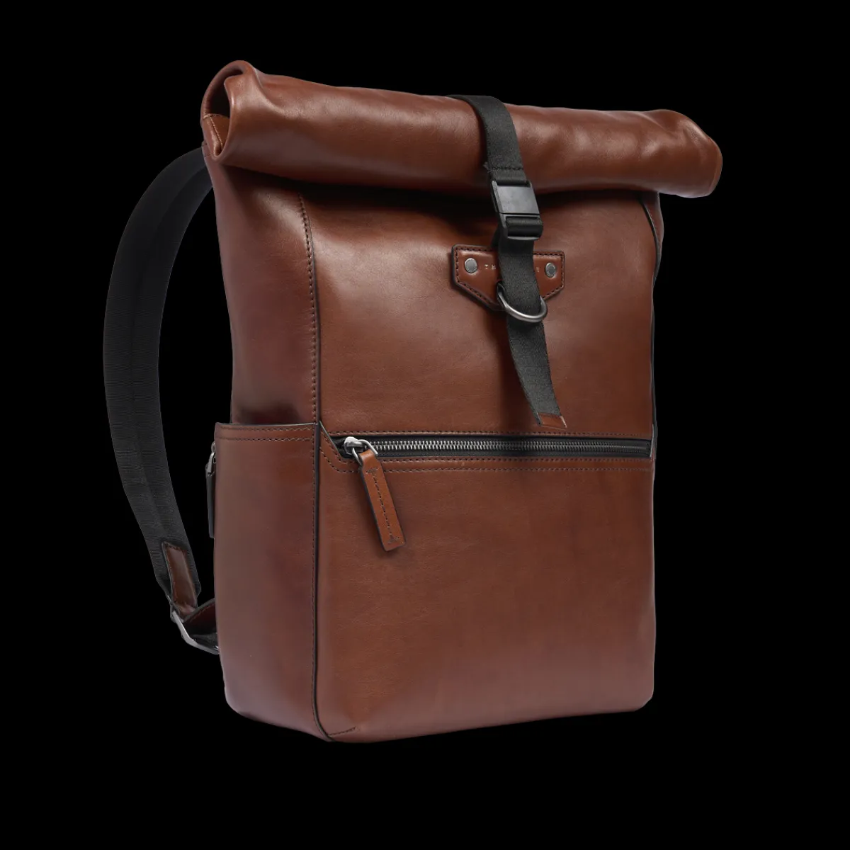 Zaino in pelle uomo con apertura roll-top-The Bridge New
