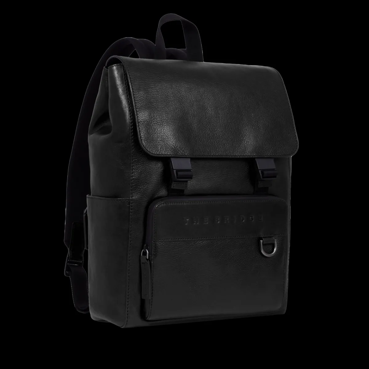 Zaino in pelle uomo con patta frontale-The Bridge Discount