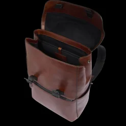 Zaino in pelle uomo con patta-The Bridge Discount
