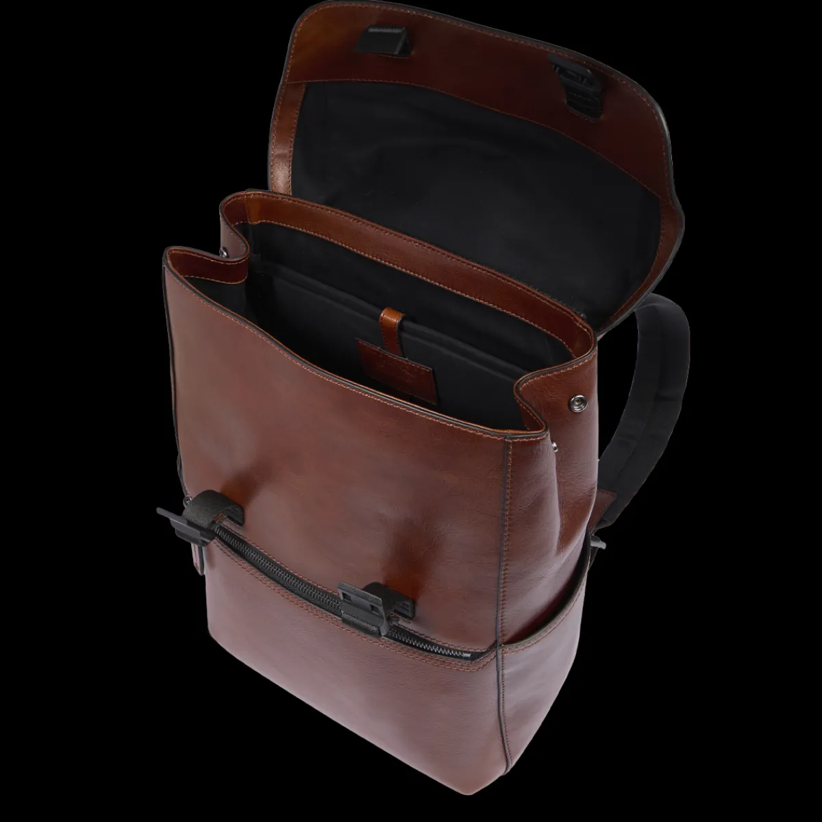 Zaino in pelle uomo con patta-The Bridge Discount