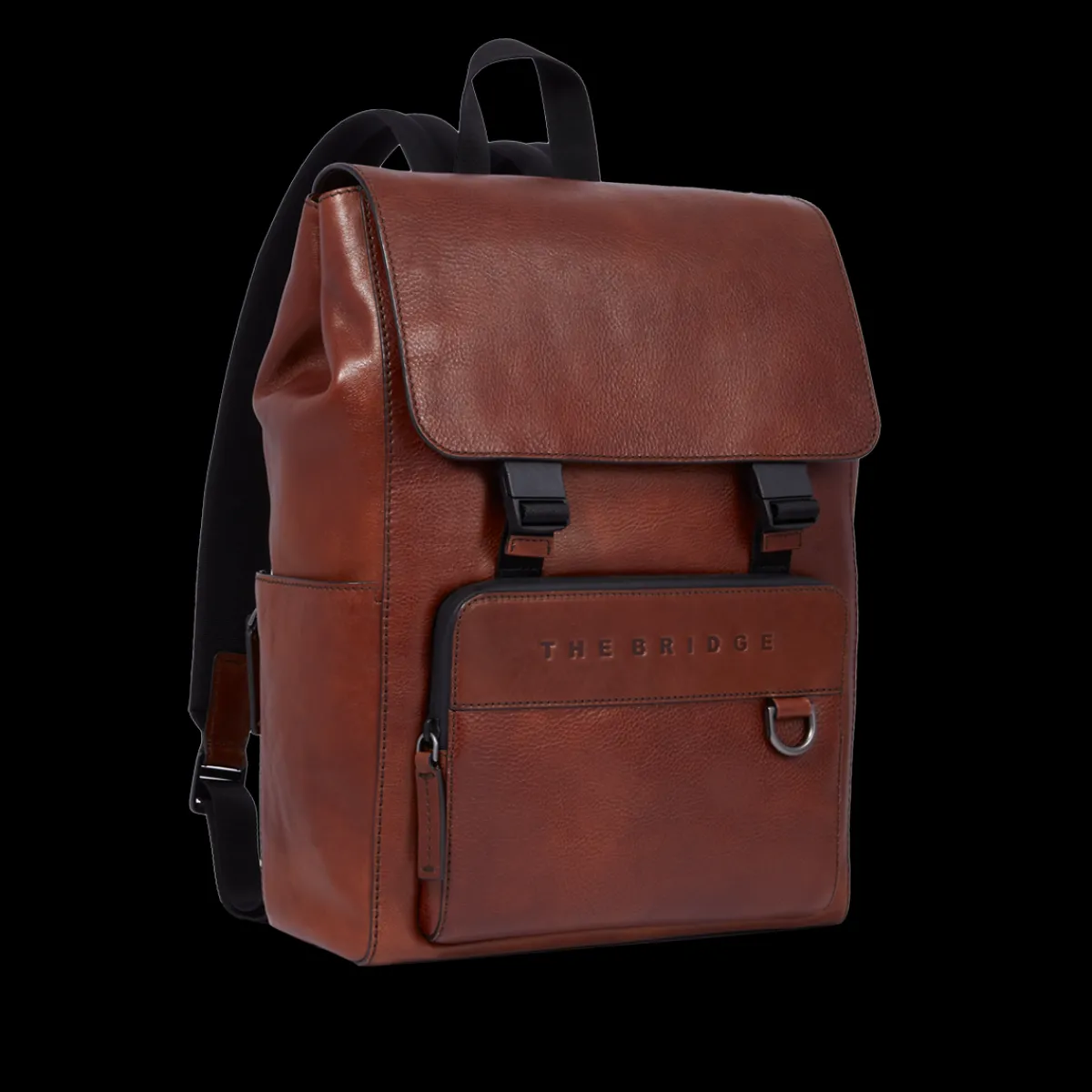 Zaino in pelle uomo con patta frontale-The Bridge