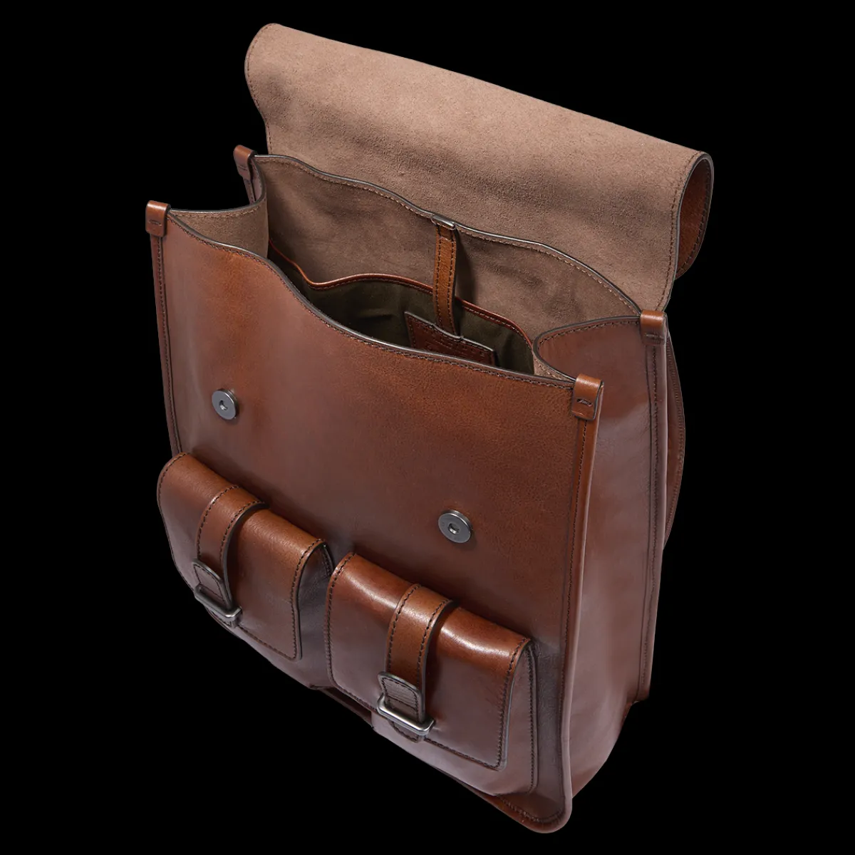 Zaino in pelle uomo con tasche frontali-The Bridge Best