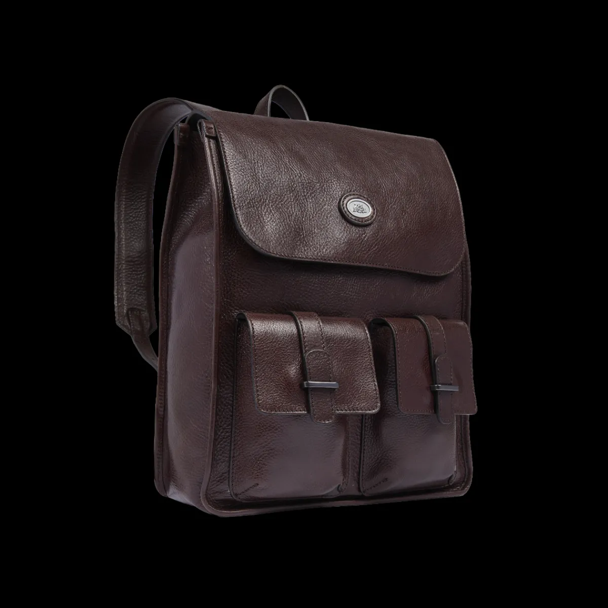 Zaino in pelle uomo con tasche frontali-The Bridge Clearance