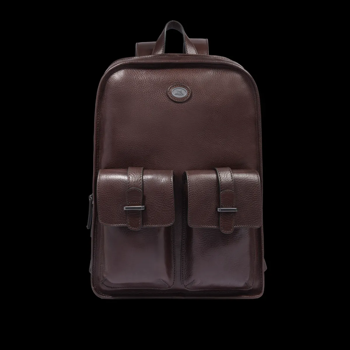 Zaino in pelle uomo una zip e tasche frontali-The Bridge Online