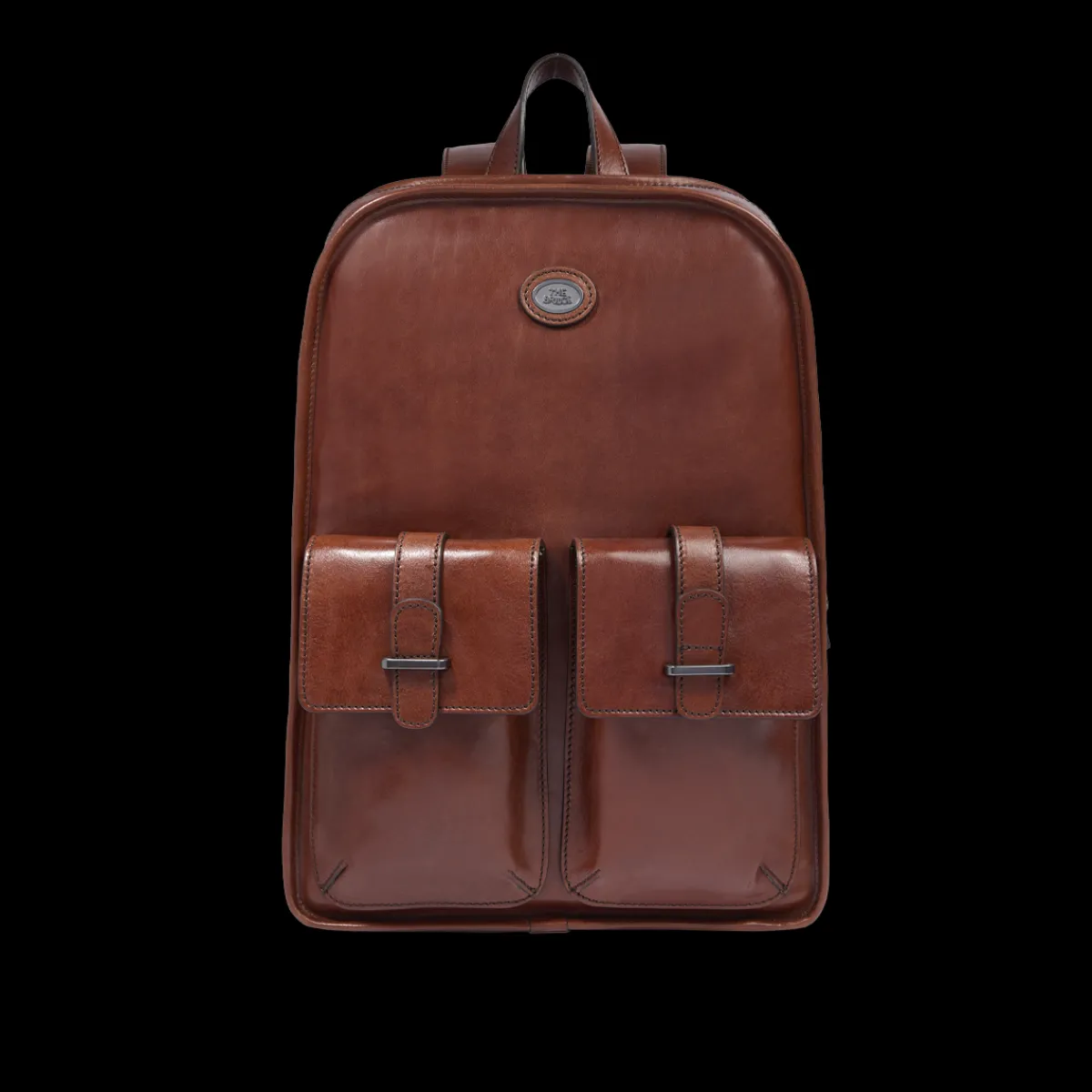 Zaino in pelle uomo una zip e tasche frontali-The Bridge Discount
