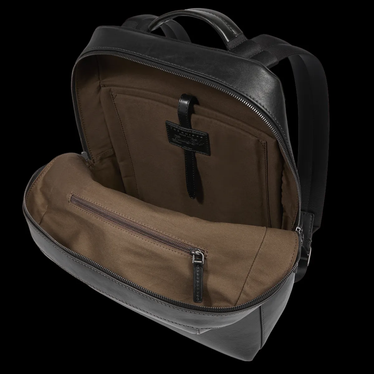 Zaino uomo in pelle una zip e tasca frontale-The Bridge Discount